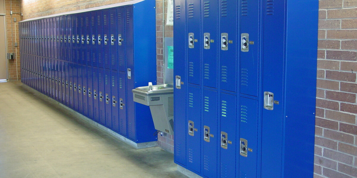 Slope top corridor locker - DeBourgh education